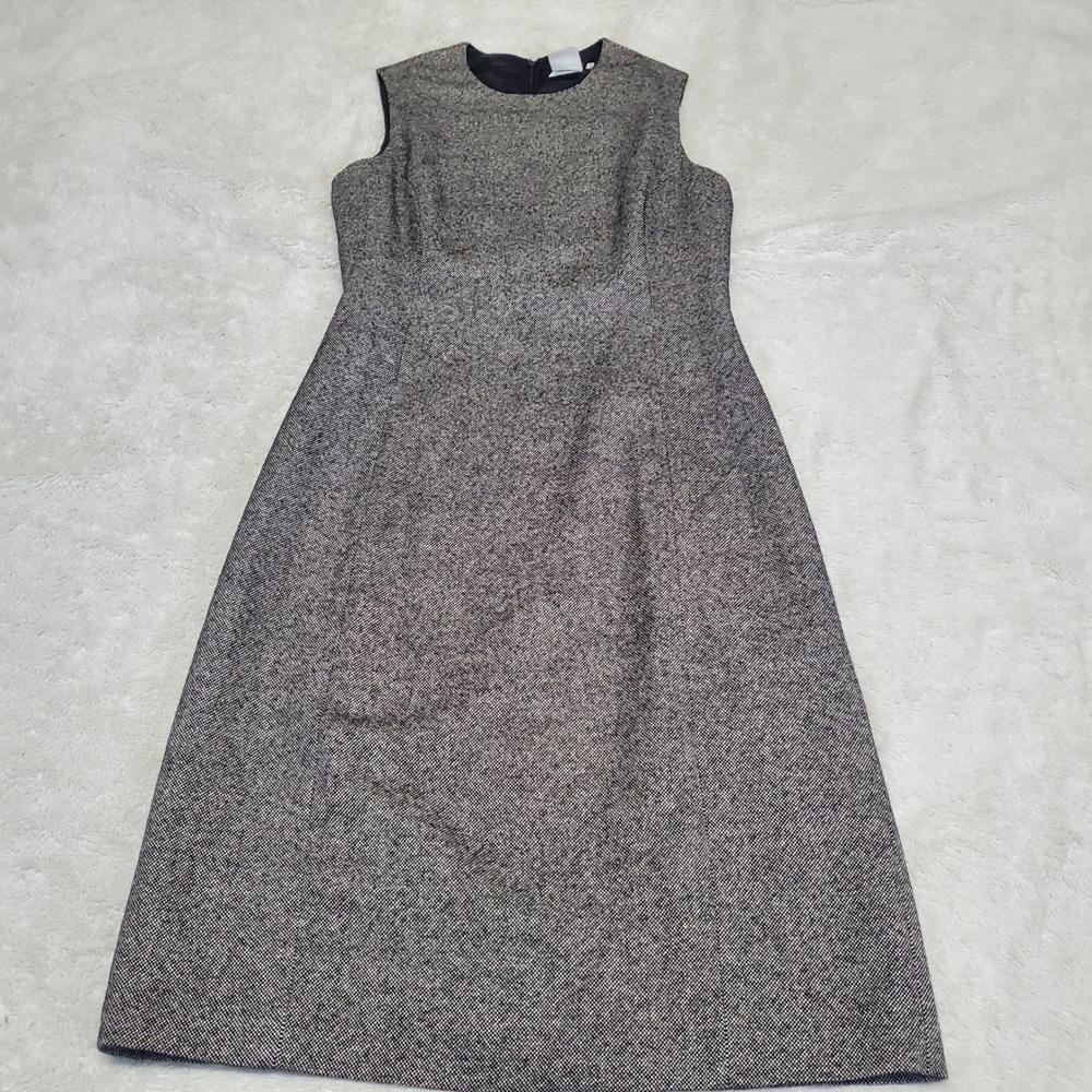 Vintage‎ Michael Kors Black White Tweed Silk Wool Sheath Dress 10 Office Classic